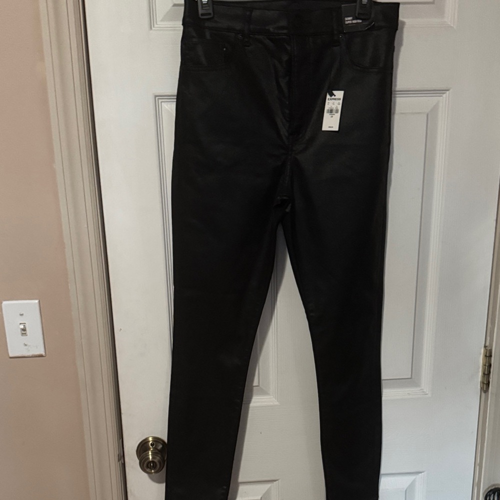 Express Black Coated Skinny Jeans